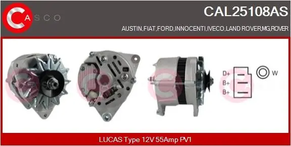 Darmowy zwrot Alternator CASCO CAL25108AS