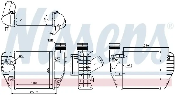 Intercooler NISSENS 96544 4F0145805AA Darmowy zwrot
